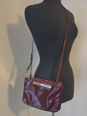 Nine West Burgundy Patent Leather Crossbody Bag
